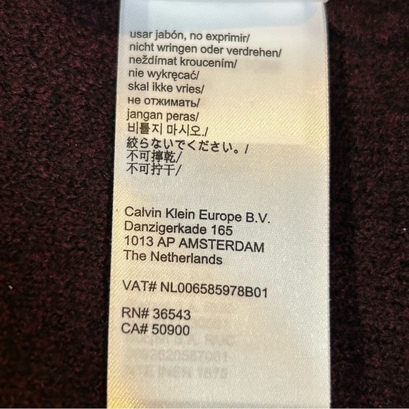 Calvin Klein Jeans Turtleneck Acrylic Blend Sweater Burgundy Size XL - Picture 16 of 16